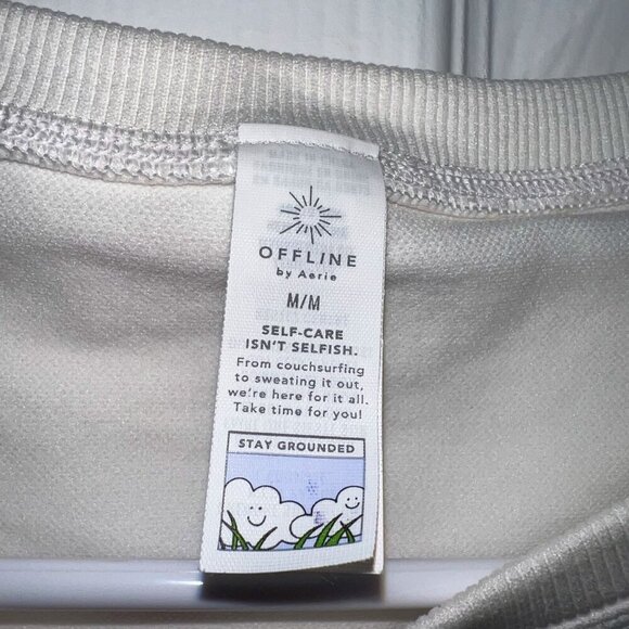 Offline by Aerie White Athletic Crop Top Seamless Size M - Picture 2 of 4